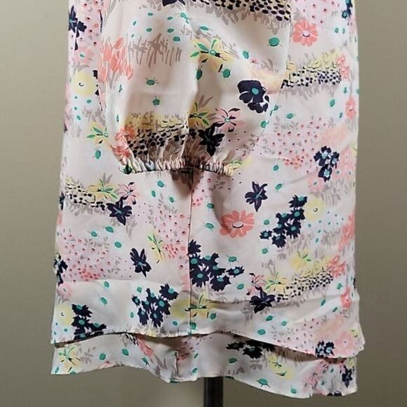 Maison Jules Floral Split Neck Shirtdress Sz S - Picture 8 of 15